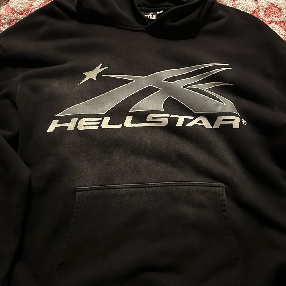 Hellstar Black Hoodie with Silver Accents